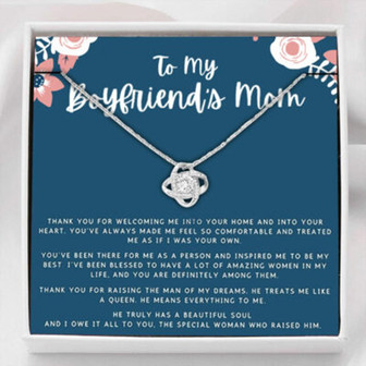 Mother-In-Law Necklace, To My Boyfriend’S Mom Gifts Thank You Necklace, Gift For Future Mother-In-Law - Thegiftio UK