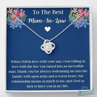 Mother-In-Law Necklace, To My Mother In Law Gift Necklace, Mother In Law Gifts For Birthday, Anniversary - Thegiftio UK