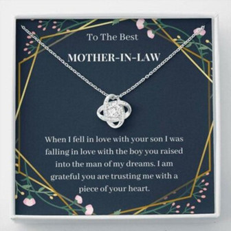 Mother-In-Law Necklace, To My Mother-In-Law Necklace, The Boy You Raised, Gift For Bonus Mom, Mother-In-Law - Thegiftio UK