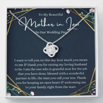 Mother-In-Law Necklace, To My Mother-In-Law On Our Wedding Day Necklace Gift, Mother-In-Law Gift From Bride - Thegiftio UK