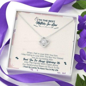 Mother-In-Law Necklace, To The Best Mother-In-Law Necklace , Thank You For Welcoming Me , Wedding Gift - Thegiftio UK