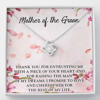 Mother In Law Wedding Gift From Bride, Mother In Law Birthday Gifts, Mother In Law Wedding Day Gifts, Mother Of The Groom Love Knot Necklace - Thegiftio UK