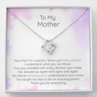 Mother, Now I'm A Parent I Know - Love Knot Necklace - Thegiftio UK