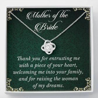 Mother Of The Bride Gift Personalized, Mother Of The Bride Wedding Gift, Mom Of The Bride Gift, Mother Of The Bride Love Knot Necklace Gift - Thegiftio UK