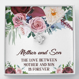 Mother Son Necklace, Mother And Son Necklace, Mom Jewelry From Son, Love Knot Necklace Gift For Mom From Son, Mother And Son Birthday Gift - Thegiftio