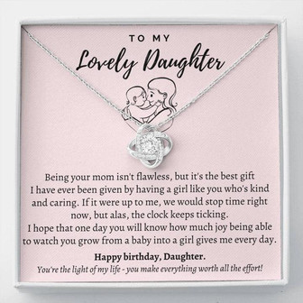 Mother To Daughter Necklace - Love Knot Necklace, Give The Best Present To Your Daughter By Giving A Personalized Necklace As A Birthday Gift. - Thegiftio