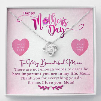 Mothers Day Gift - To My Mother - Love Knot Necklace - Thegiftio