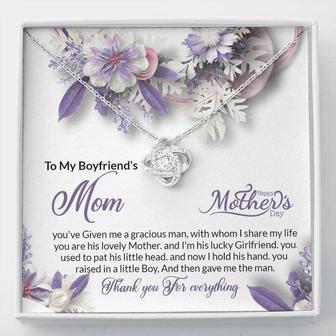 Mother's Day Gift Message Card With Love Knot Necklace , To My Boyfriend's Mom - Thegiftio UK
