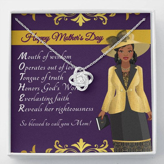 Mother's Day Love Knot Necklace And Message Card - Mother Acronym - Thegiftio UK