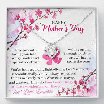 Mother's Day Love Knot Necklace, Jewelry Gift For Mom.....Life Began With Waking Up - Thegiftio UK