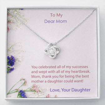 Mothers Day Necklace White Gold -Love Knot Necklace! - Thegiftio