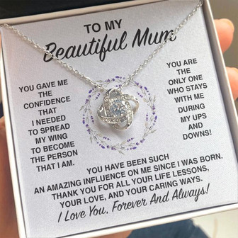Mum1 Love Knot Necklace Gift For Mum - Thegiftio UK