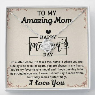 My Amazing Mom Love Knot Necklace For Mothers Day - Thegiftio UK