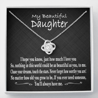 My Beautiful Daughter, From Mom To Daughter, From Mum To Daughter,Gift From Parents, Daughter Necklace, Love Knot Necklace From Mum, Gift For My Daughter, To My Daughter Necklace, I Love My Daughter, Forever My Friend, Beautiful Daughter Gift - Thegiftio