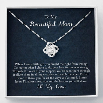 My Beautiful Mom, I Want To Thank You - Love Knot Necklace - Thegiftio UK