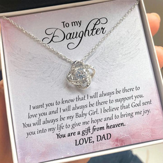 My Daughter - You Are A Gift From Heaven Love Knot Necklace - Thegiftio UK
