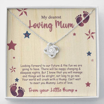 My Dearest Loving Mum - From Little Bump - Pregnancy Gift - Mother's Day Gift - Love Knot Necklace - Thegiftio UK