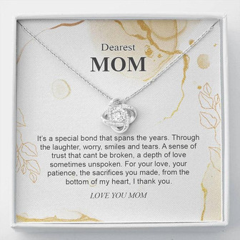 My Dearest Mom Happy Mother's Day - Love Knot Necklace - Thegiftio UK