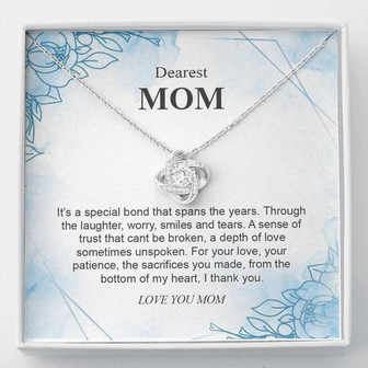 My Dearest Mom Happy Mother's Day - Love Knot Necklace - Thegiftio UK