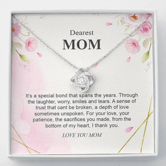 My Dearest Mom Happy Mother's Day - Love Knot Necklace - Thegiftio UK