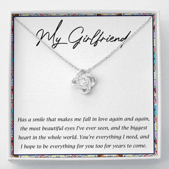 My Girlfriend Love Knot Necklace Message Card - Thegiftio UK