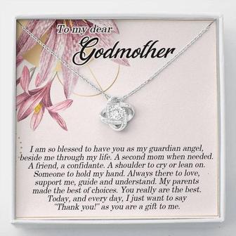 My Godmother Necklace Gift, Necklace Gift For Godmother, Godmother Love Knot Necklace, Godmother Wedding Gift, Godmother Of The Bride Gifts - Thegiftio UK