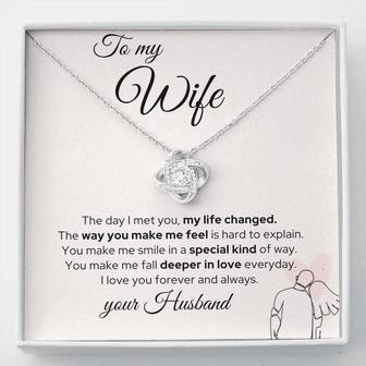 My Life Changed - Wife Love Knot Necklace - Thegiftio UK