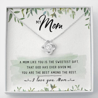 My Mom Love Knot Necklace Message Card - Thegiftio UK
