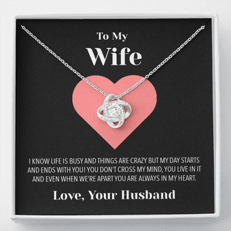 My Wife, Always In My Heart Love Knot Necklace - Thegiftio