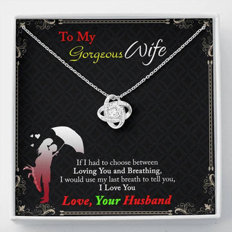 My Wife My Heart Breathing Love Knot Necklace - Thegiftio UK