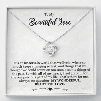 "My Wonderful, Beautiful Love" Love Knot Necklace - Thegiftio UK