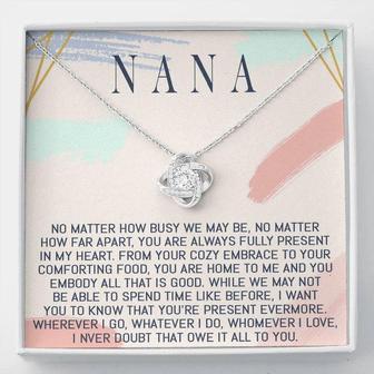 Nana Necklace, Nana Gift, Nana Jewelry, Mother's Day Gift For Grandma Grandmother, Mother's Day Jewelry, Love Knot Necklace, Custom Name - Thegiftio UK