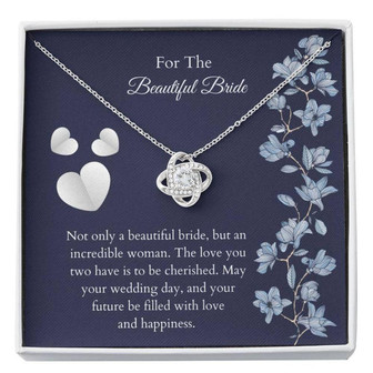 Necklace For Bride , Congrats Bride Gift , Bride Necklace , Cute Wedding Gift , On Your Wedding Day , Love To Bride - Thegiftio UK