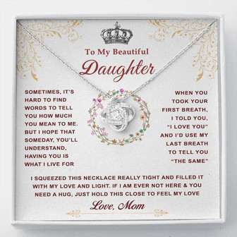 Necklace For Daughter, Love Knot Necklace For Daughter, Gift For Daughter On All Occasions, Whether Its Her Birthday Or Christmas - Thegiftio