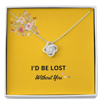 Necklace Gift For Girlfriend Or Wife, Love Knot Necklace For Her, I'd Be Lost Without You, Romantic Gift Ideas For Anniversary Or Birthday Or Valentines Day - Thegiftio UK