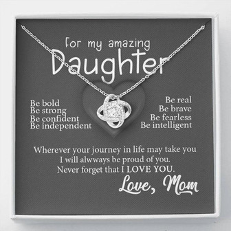 Never Forget That I Love You Love Knot Necklace Mom Gift For Daughter - Thegiftio UK
