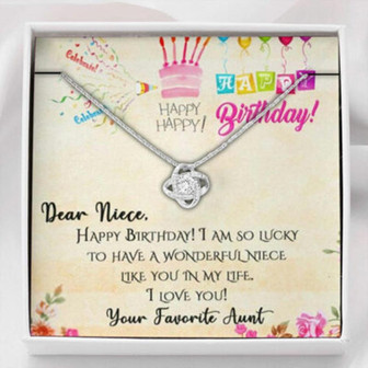 Niece Necklace, Happy Birthday Niece Necklace, Niece Birthday Gift, Birthday Niece From Aunt - Thegiftio UK