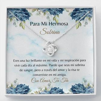 Niece Necklace, Spanish Niece Card , Latina Niece Necklace , Loving Spanish Gift , Adjustable Pendant , Sobrina Collar Regalo - Thegiftio UK