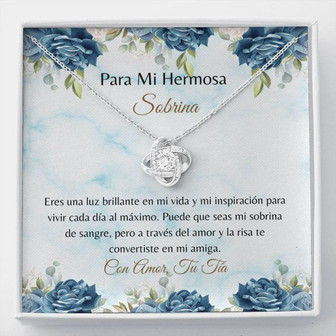 Niece Necklace, Spanish Niece Card , Latina Niece Necklace , Loving Spanish Gift , Adjustable Pendant , Sobrina Collar Regalo - Thegiftio UK