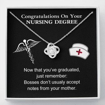 Nursing Degree - You've Graduated Love Knot Necklace - Thegiftio UK