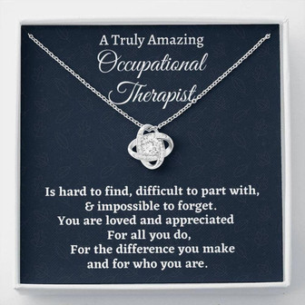 Occupational Therapist Necklace Gift, Appreciation Gift For An Occupational Therapist, Love Knot Necklace - Thegiftio UK