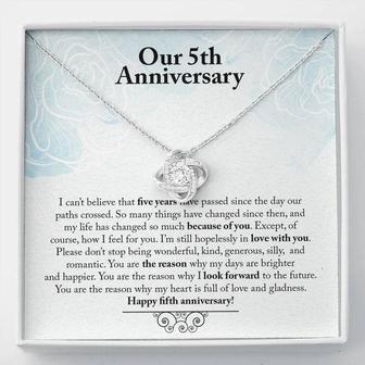 Our 5Th Anniversary You Are The Reason Love Knot Necklace - Thegiftio UK