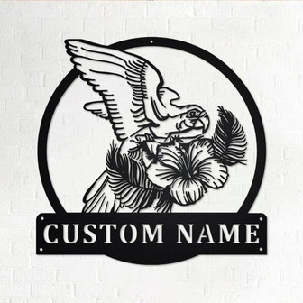 Parrot With Tropical Personalized Metal Sign | Parrot Metal Wall Art | Parrot Metal Wall Decor | Parrot Lover Gift | Parrot Decoration - Thegiftio