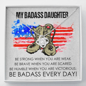 Patriotic Love Knot Necklace For Badass Daughter - Thegiftio UK