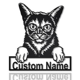 Personalized Abyssinian Cat Metal Sign Art | Custom Abyssinian Cat Metal Sign | Father&#39;s Day Gift | Pets Gift | Birthday Gift - Thegiftio UK