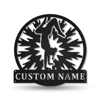 Personalized Aerobic Gymnastics Monogram Metal Sign Art ,Custom Aerobic Metal Sign, Gymnastics Lover Sign Decoration For Living Room - Thegiftio