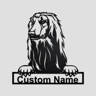 Personalized Afghan Hound Dog Metal Sign | Afghan Hound Dog Metal Wall Art | Dog Metal Sign | Afghan Hound Dog Lover Gift| Dog Lover Gift - Thegiftio UK