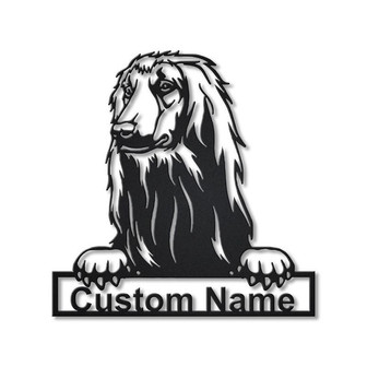 Personalized Afghan Hound Dog Metal Sign Art | Custom Afghan Hound Dog Metal Sign | Dog Gift | Animal Funny | Birthday Gift - Thegiftio UK