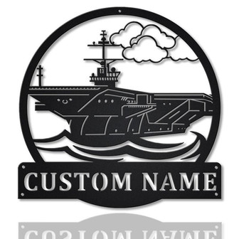 Personalized Aircraft Carrier Navy Metal Sign Art | Custom Aircraft Carrier Metal Sign | Navy Gift | Decor Decoration | Birthday Gift - Thegiftio UK