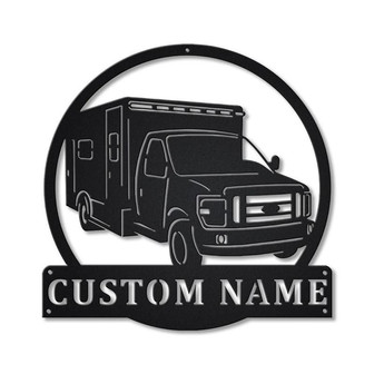 Personalized Ambulance Driver Metal Sign Art | Custom Ambulance Driver Monogram Metal Sign | Driver Gifts | Job Gift | Decor Decoration - Thegiftio UK